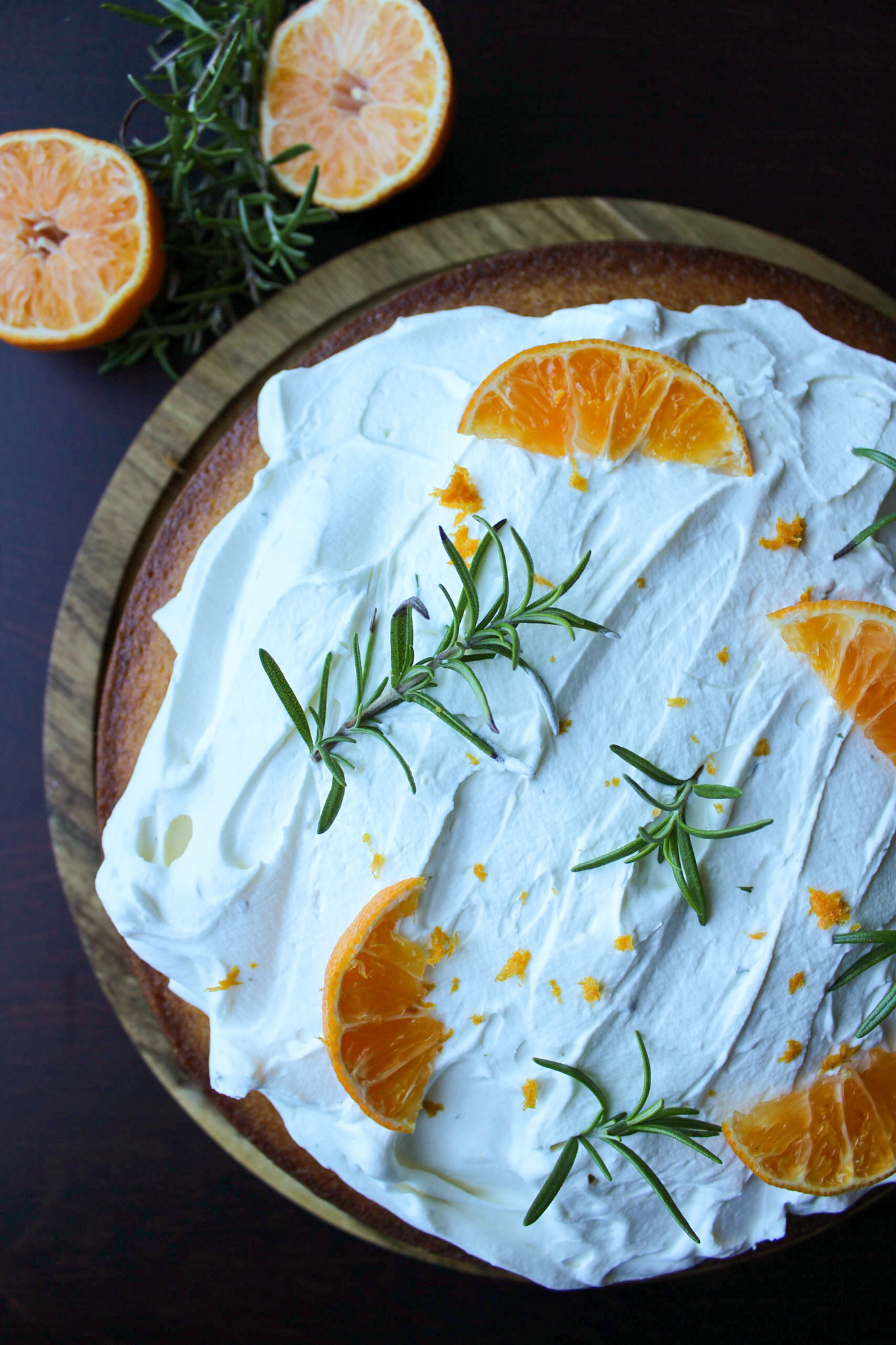 Clementine Olive Oil Cake with Whipped Rosemary Mascarpone Cream For